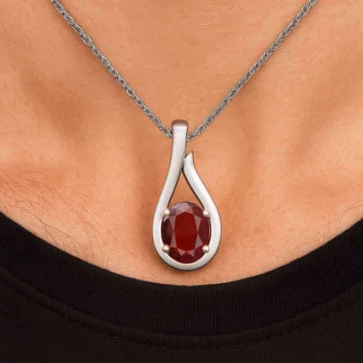 Timeless Sterling Silver Hessonite Gomed Pendant