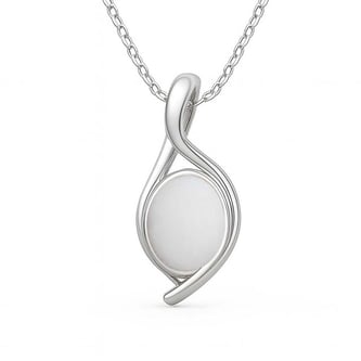 Timeless Sterling Silver Opal Stone Pendant