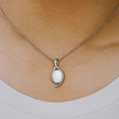 Timeless Sterling Silver Opal Stone Pendant