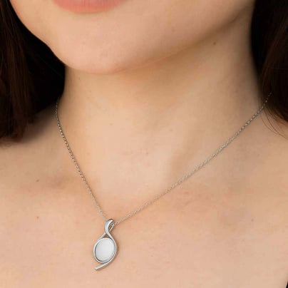 Timeless Sterling Silver Opal Stone Pendant