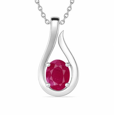 Timeless Sterling Silver Ruby Pendant