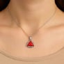 Timeless Sterling Silver Triangle Red Coral Pendant