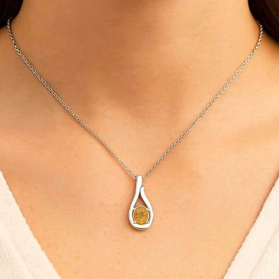 Timeless Sterling Silver Yellow Sapphire Pendant