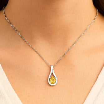 Timeless Sterling Silver Yellow Sapphire Pendant