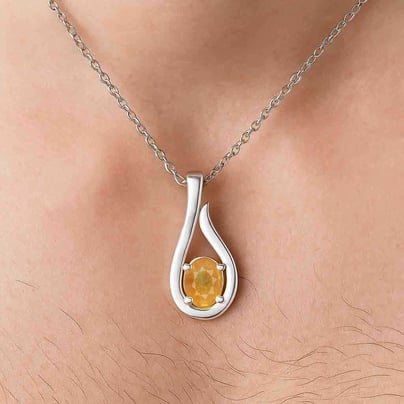 Timeless Sterling Silver Yellow Sapphire Pendant