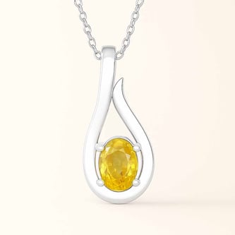 Timeless Sterling Silver Yellow Sapphire Pendant