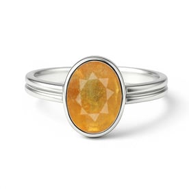 Timeless Sterling Silver Yellow Sapphire Women’s Ring