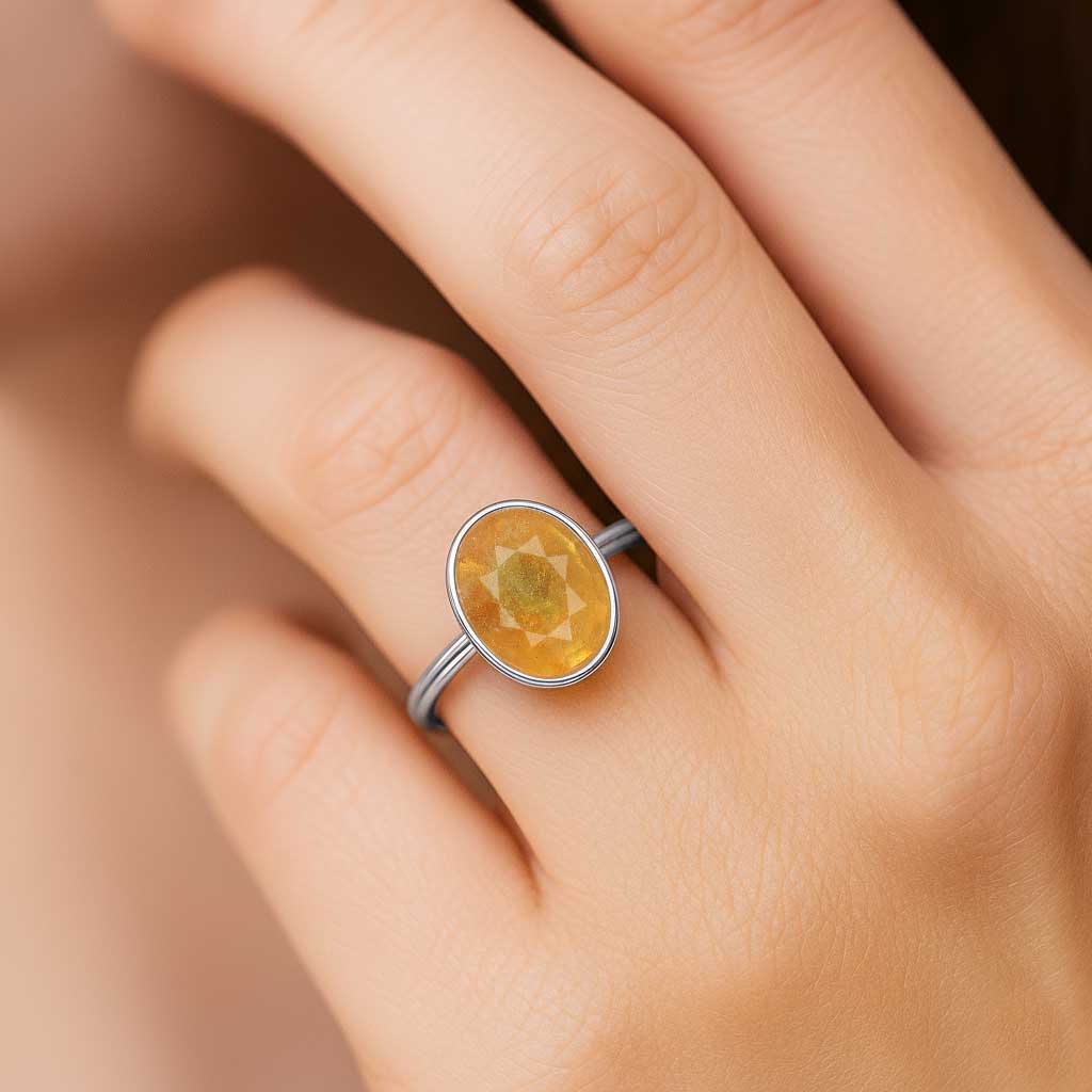 Timeless Sterling Silver Yellow Sapphire Women’s Ring