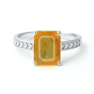 Timeless Yellow Sapphire Sterling Silver Ring for Women