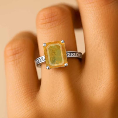 Timeless Yellow Sapphire Sterling Silver Ring for Women