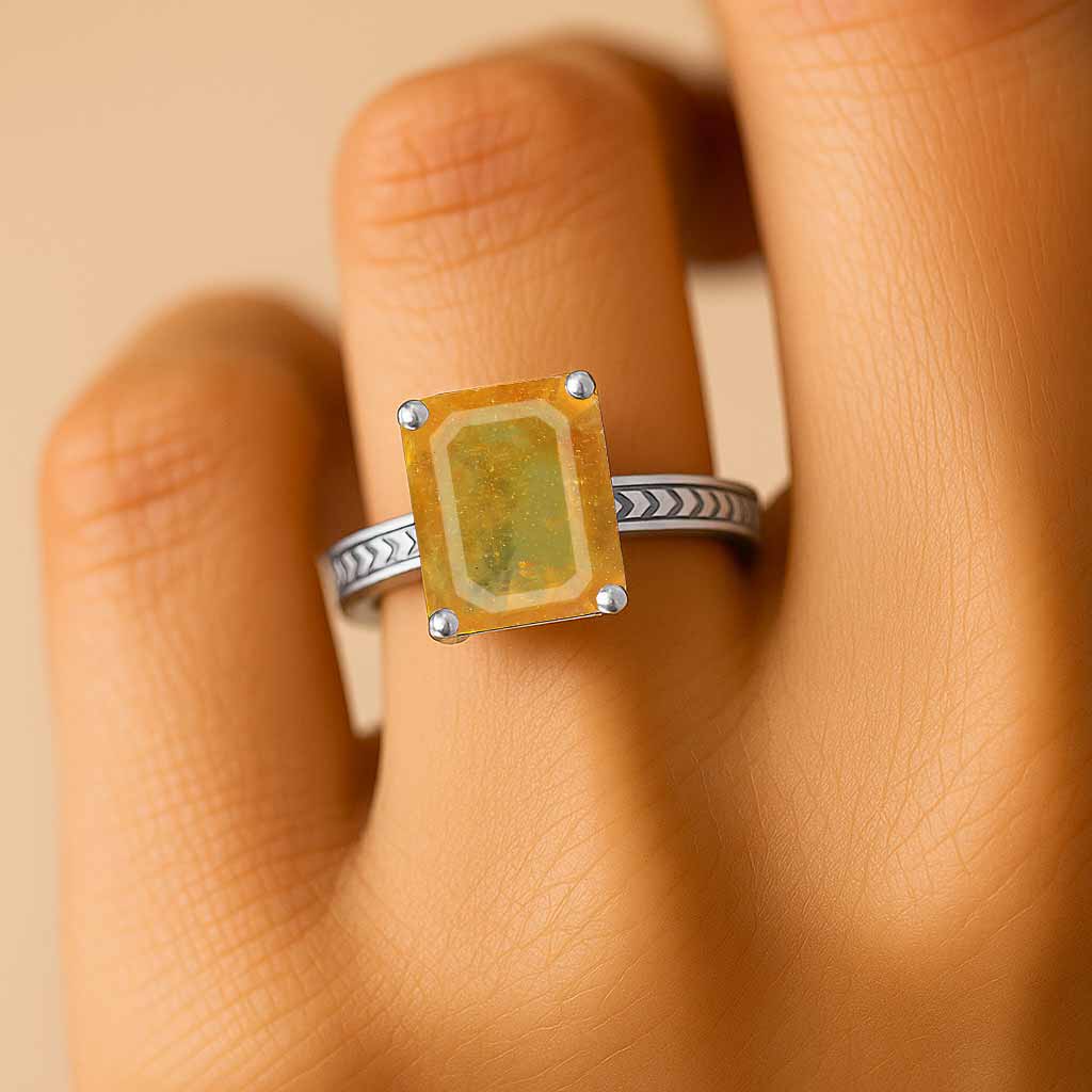 Timeless Yellow Sapphire Sterling Silver Ring for Women