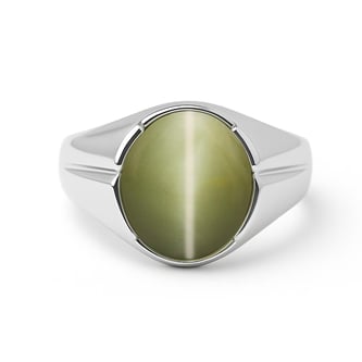 Traditional 925 Silver Cat's Eye (Lehsuniya) Ring for Women
