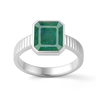 Traditional 925 Silver Emerald (Panna) Ring for Women