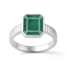 Traditional 925 Silver Emerald (Panna) Ring for Women