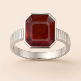 Traditional 925 Silver Hessonite Gomed  Ring for Women