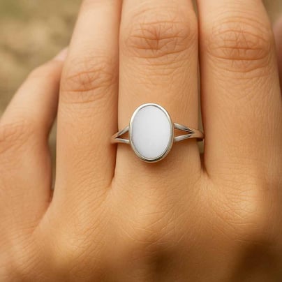 Traditional 925 Silver Opal Gemstone Ring for Women