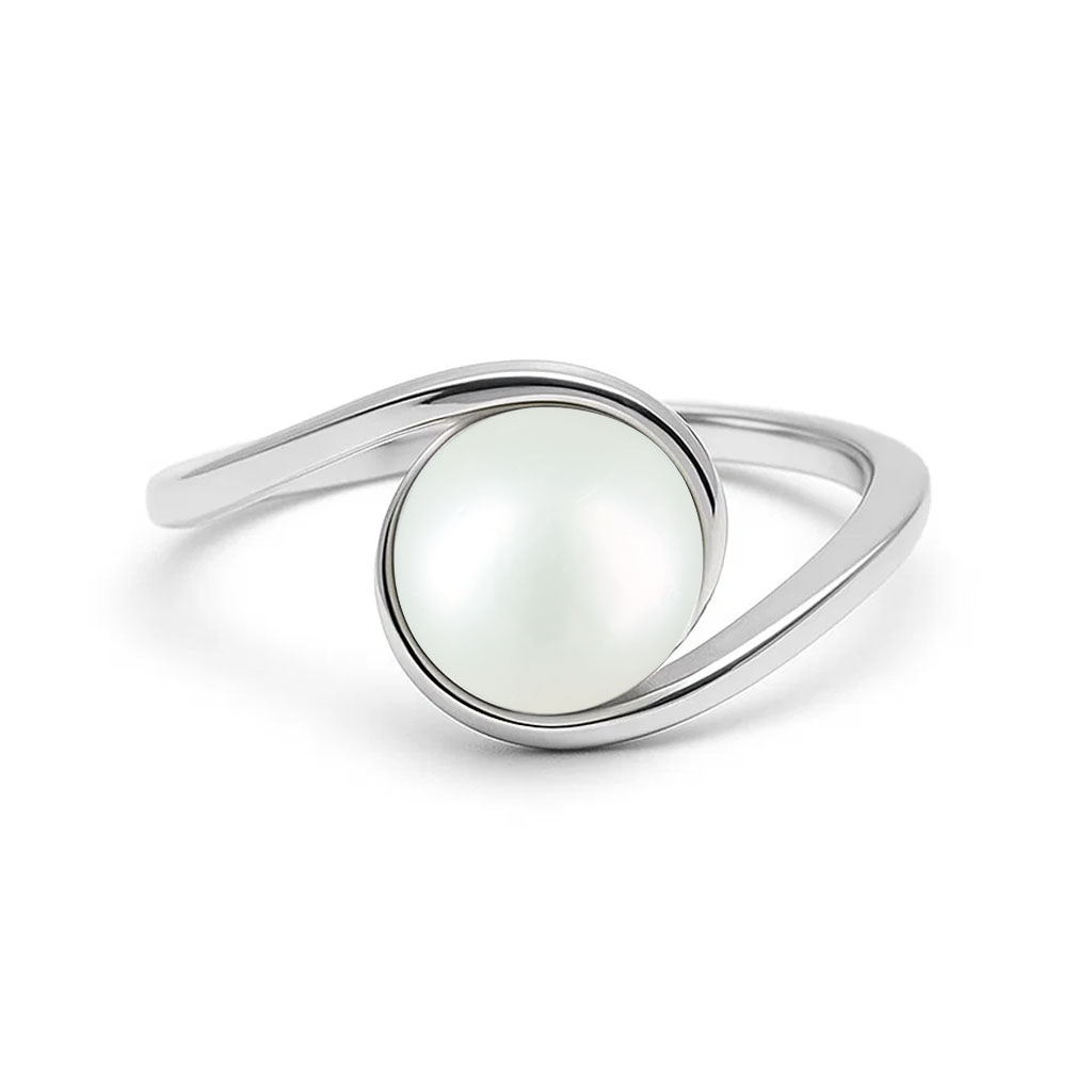 Traditional 925 Silver Pearl Stone Ring for Women