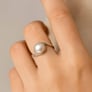 Traditional 925 Silver Pearl Stone Ring for Women
