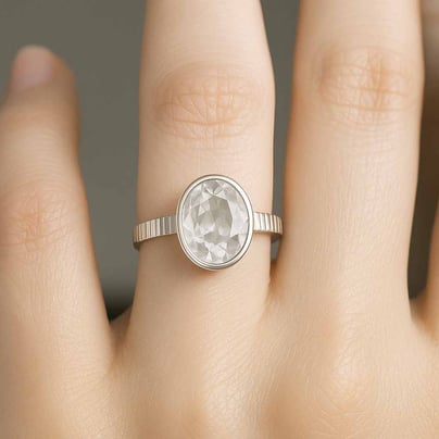 Traditional 925 Silver Zircon Ring for Women