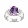 Traditional 925 Sterling Silver Amethyst Ring for Men