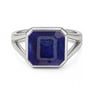 Traditional 925 Sterling Silver Blue Sapphire Ring for Men