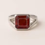 Traditional 925 Sterling Silver Hessonite Gomed Ring for Men