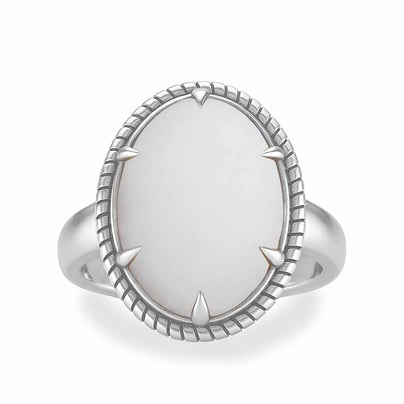 Traditional 925 Sterling Silver Opal Ring for Men