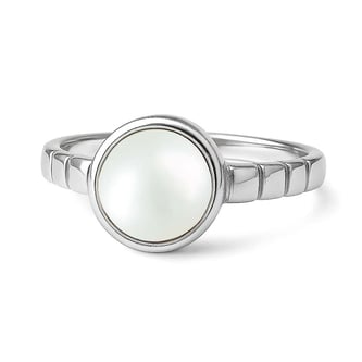 Traditional 925 Sterling Silver Pearl Ring for Men