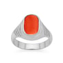 Traditional 925 Sterling Silver Red Coral Ring for Men