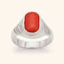 Traditional 925 Sterling Silver Red Coral Ring for Men
