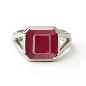Traditional 925 Sterling Silver Ruby Ring for Men