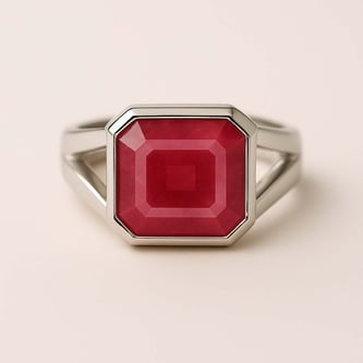 Traditional 925 Sterling Silver Ruby Ring for Men