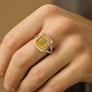 Traditional 925 Sterling Silver Yellow Sapphire Ring for Men