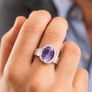 Unique Crafted Sterling Silver Amethyst Stone Ring for Men