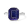 Unique Crafted Sterling Silver Blue Sapphire Stone Ring for Men