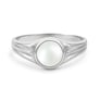 Unique Crafted Sterling Silver Pearl Stone Ring for Men