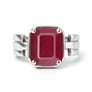 Unique Crafted Sterling Silver Ruby Stone Ring for Men