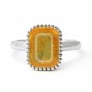 Unique Crafted Sterling Silver Yellow Sapphire Stone Ring for Men