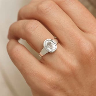 Unique Crafted Sterling Silver Zircon Stone Ring for Men