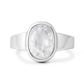 Unique Crafted Sterling Silver Zircon Stone Ring for Men