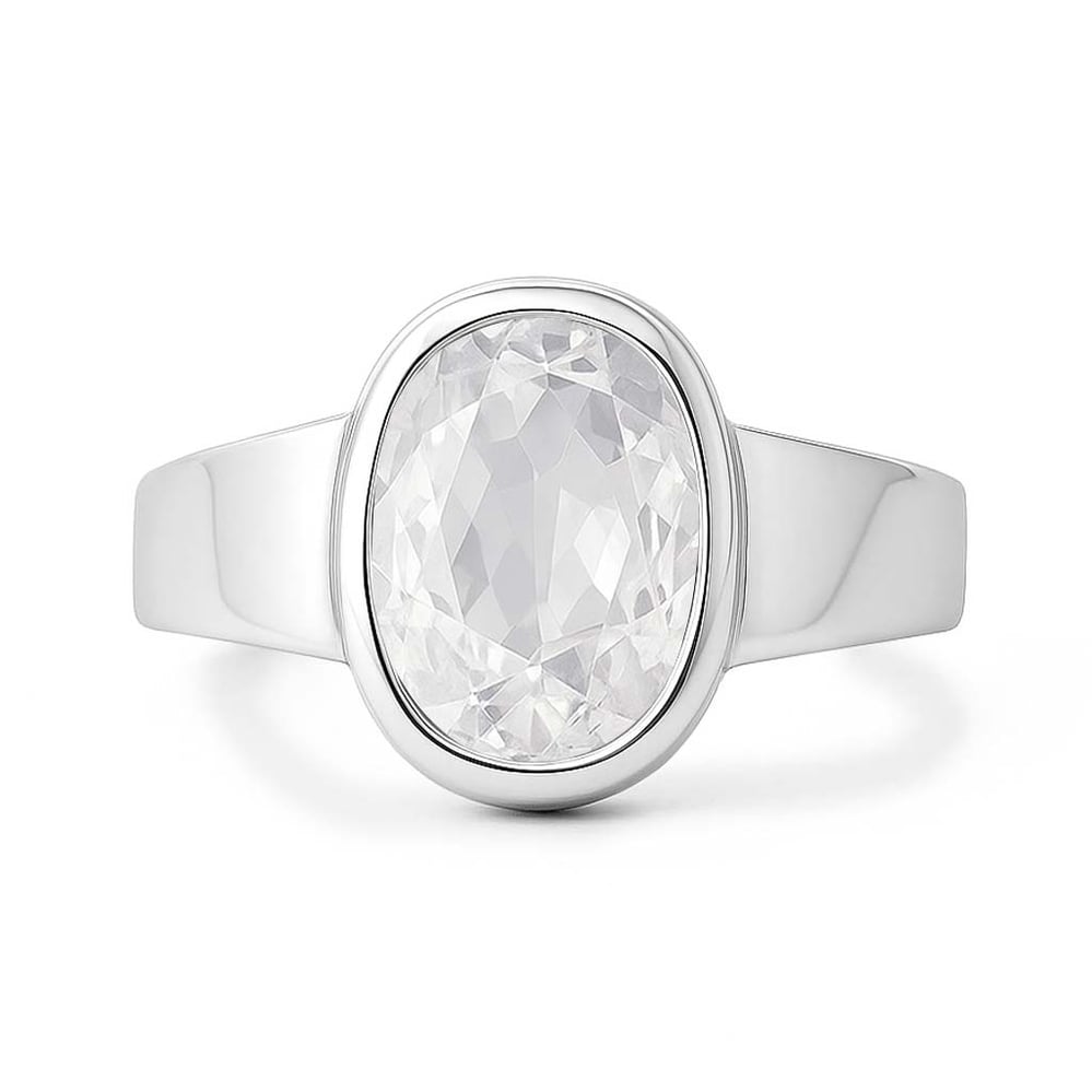 Unique Crafted Sterling Silver Zircon Stone Ring for Men
