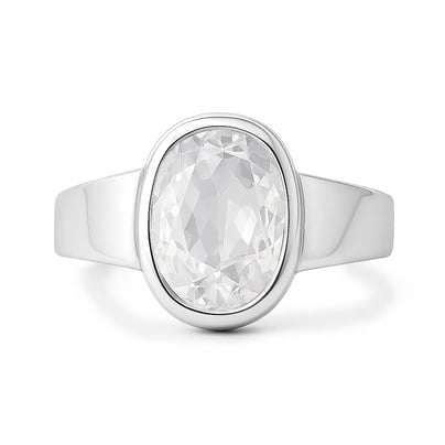 Unique Crafted Sterling Silver Zircon Stone Ring for Men