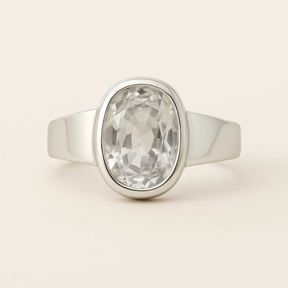 Unique Crafted Sterling Silver Zircon Stone Ring for Men