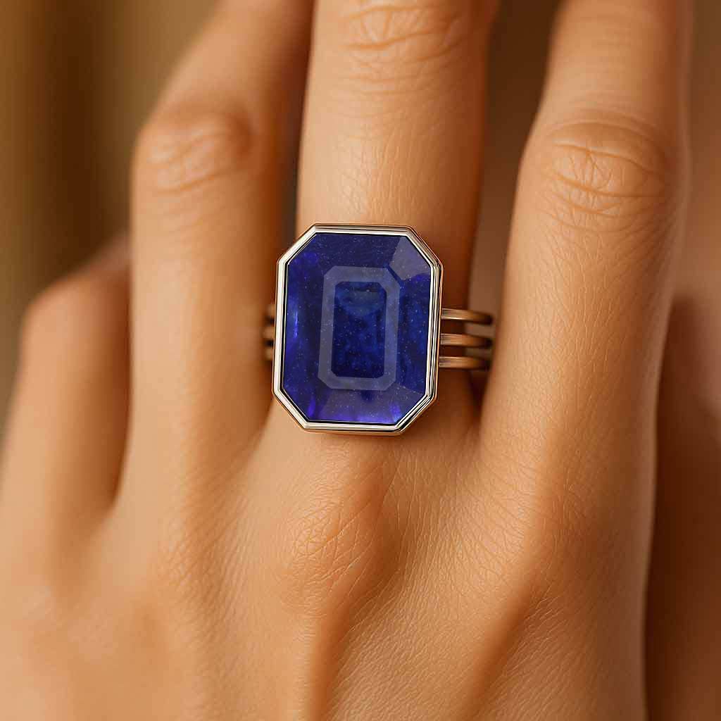 Vintage 925 Sterling Silver Blue Sapphire Women’s Ring