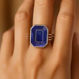 Vintage 925 Sterling Silver Blue Sapphire Women’s Ring