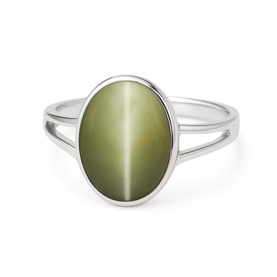 Vintage 925 Sterling Silver Cat's Eye Women’s Ring
