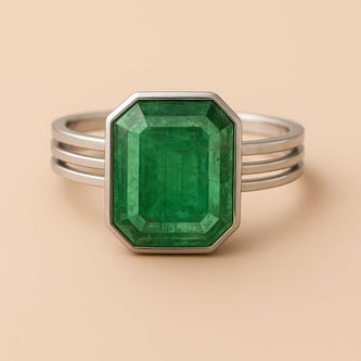 Vintage 925 Sterling Silver Emerald Women’s Ring