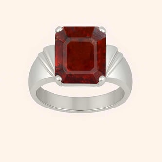 Vintage 925 Sterling Silver Hessonite Gomed Men’s Ring