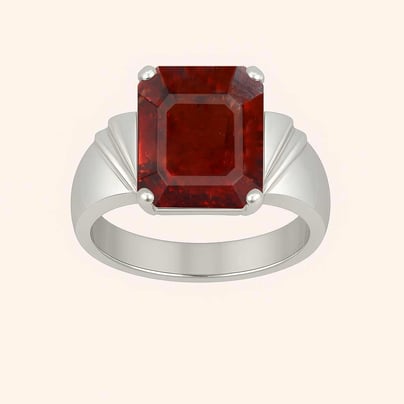 Vintage 925 Sterling Silver Hessonite Gomed Men’s Ring