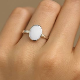 Vintage 925 Sterling Silver Opal Women’s Ring
